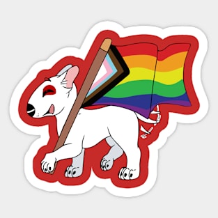 Rainbow Pride Dog Team Member Sticker